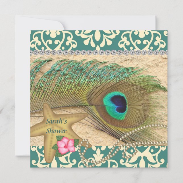 CONVITES CHÁ DE PANELA DE PRAIA DE PEACOCK (Frente)