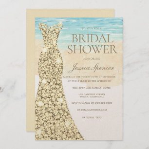 Convites Chá de panela de praia do ouro