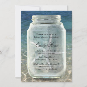 Convites Chá de panela de praia Mason Jar & Starfish Summe