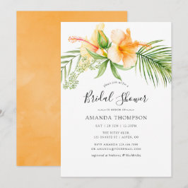 Convites Chá de panela de praia tropical de aquarela