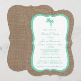 Convites Chá de panela de praia Tropical Palm Tree Burlap