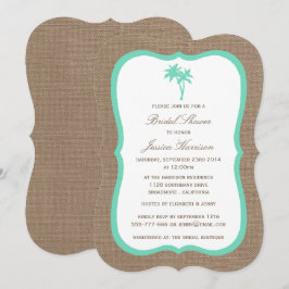Convites Chá de panela de praia Tropical Palm Tree Burlap