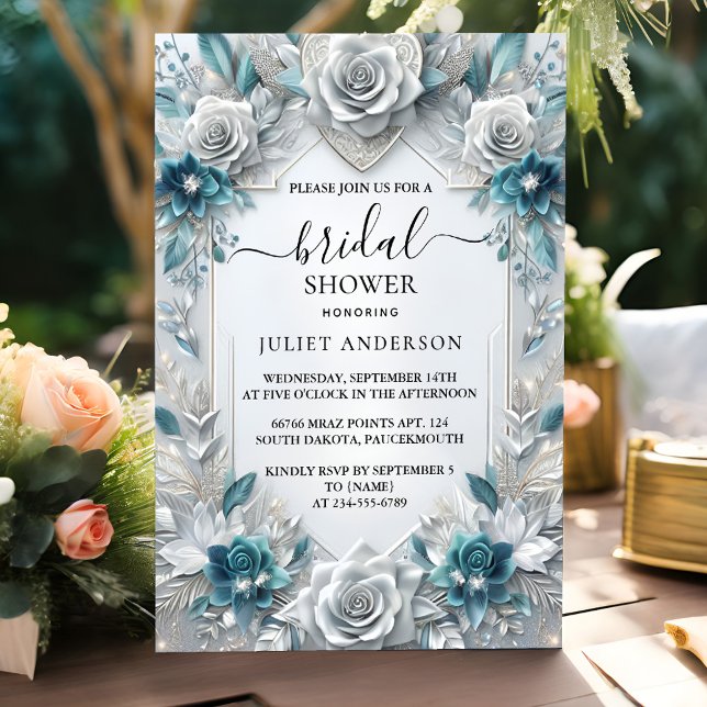 Convites Chá de panela de Prata de Alta Extremidade brilhan (Criador carregado)