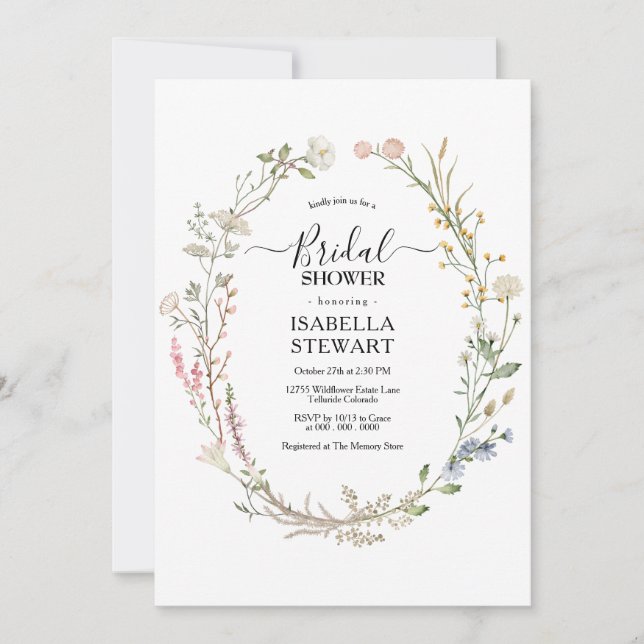 Convites Chá de panela de Primavera de Flores Selvagem Russ (Frente)