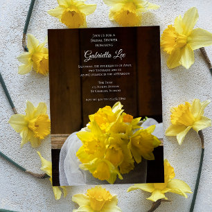 Convites Chá de panela de Primavera de madeira de Daffodil