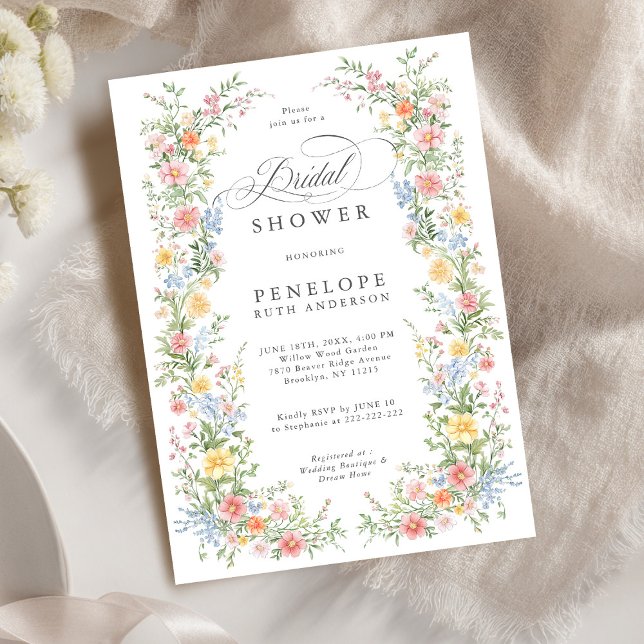 Convites Chá de panela de Primavera de Ornamentado de Paste (Soft Pastel Ornate Spring Garden Bridal Shower Invitation)
