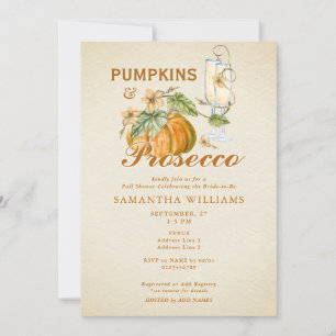 Convites Chá de panela de Prosecco de Pumpkin de Pumpkin em