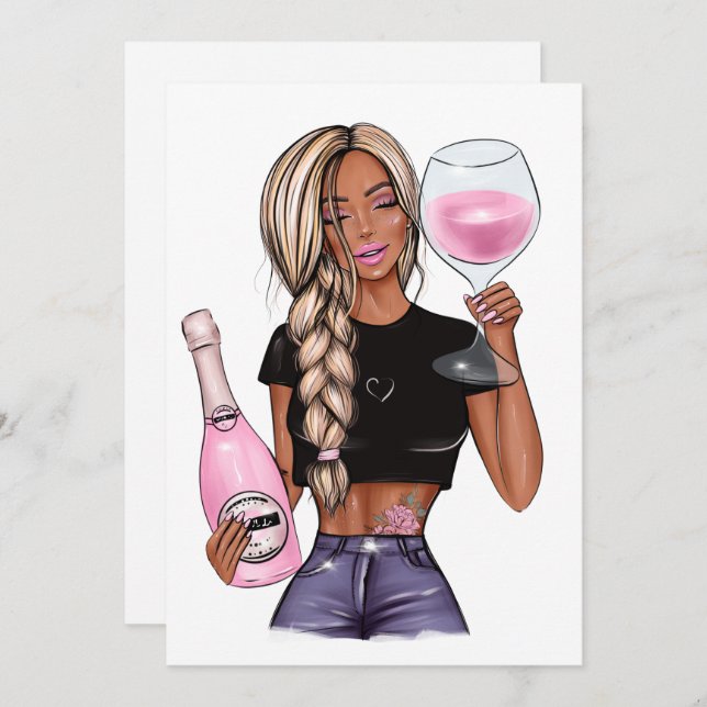 Convites Chá de panela de Provando de vinho (Frente/Verso)