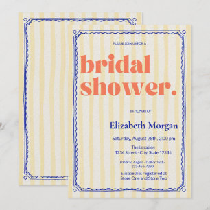 Convites Chá de panela de Quadro Azul com Faixa Amarela Ret