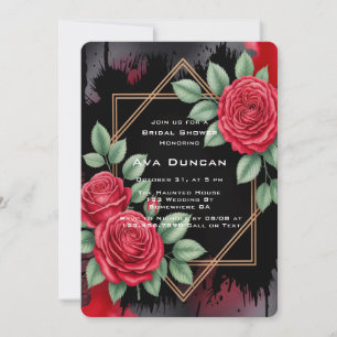 Convites Chá de panela de quadro Rosa gótico