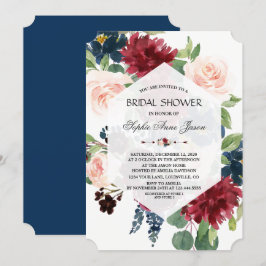 Convites Chá de panela de Quadros do Hexágono Floral Chic B