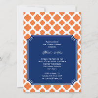 Chá de panela de Quatrefoil Azul Laranja e Real