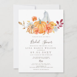 Convites Chá de panela de queda de Pumpkins Russo Watercolo