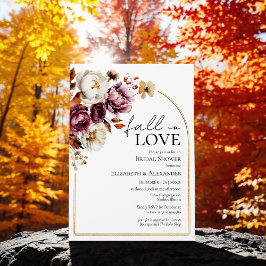 Convites Chá de panela De Queda Floral De Burgundy