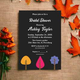 Convites Chá de panela de Queda Negra das Árvores Coloridas