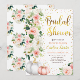 Convites Chá de panela De Queda Rosa E Dourado