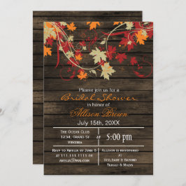 Convites Chá de panela de queda rústica de madeira de celei