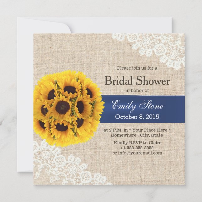 Convites Chá de panela de Queimaduras de Girassol (Frente)