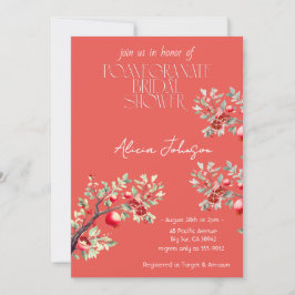 Convites Chá de panela de ramificação de Romegranato Blushi