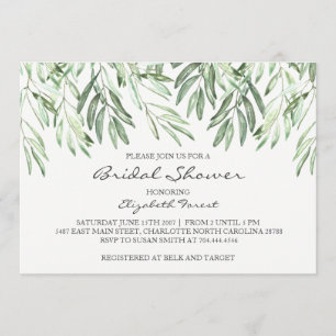 Convites chá de panela de ramo de oliveira