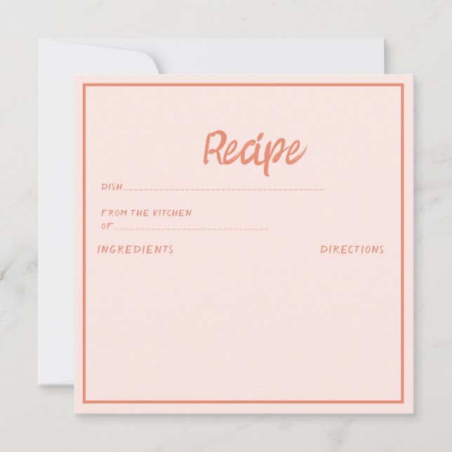 Convites Chá de panela de recebimento de letra rosa (Frente)