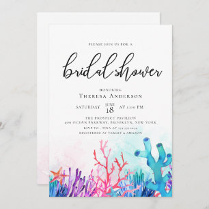 Convites Chá de panela de recifes de coral vibrante