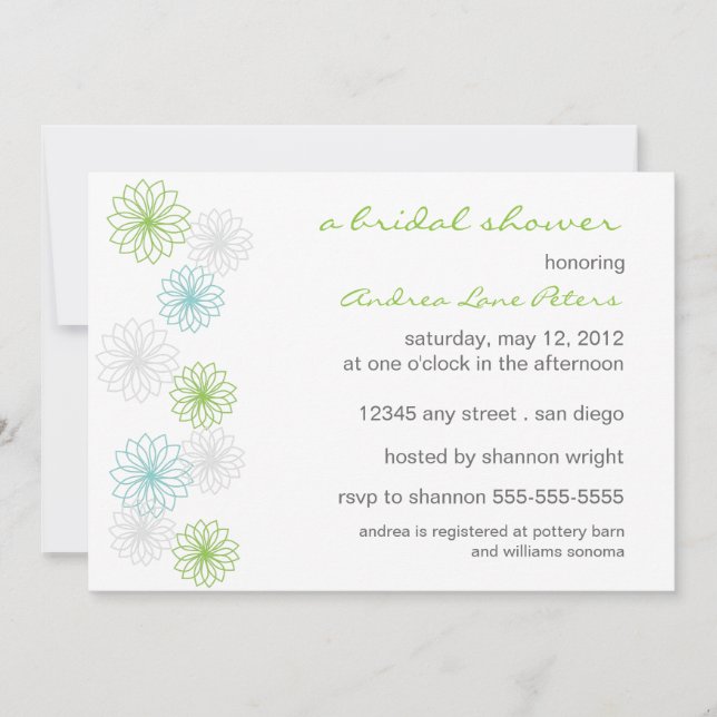 Convites Chá de panela de Reflexão Floral (Frente)