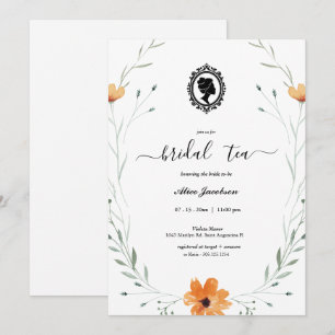 Convites Chá de panela de regência floral Vintage