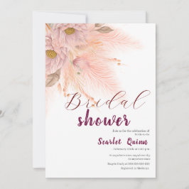 Convites Chá de panela de relva rosa-rosado moderno