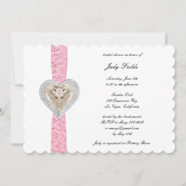 Convites Chá de panela de renda rosa Unicorn