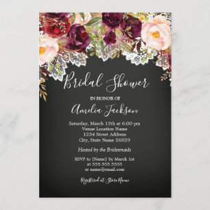 Convites Chá de panela de rendas florais do quadro