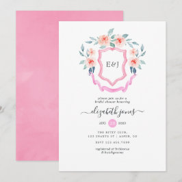 Convites Chá de panela de repouso do monograma floral