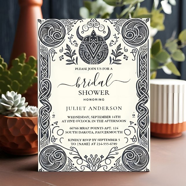 Convites Chá de panela de Rolagem Medieval Nórdica Celta (Criador carregado)