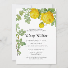 Convites Chá de panela de Rosa Amarelo Elegante