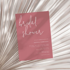 Convites Chá de panela de Rosa com poeira minimalista