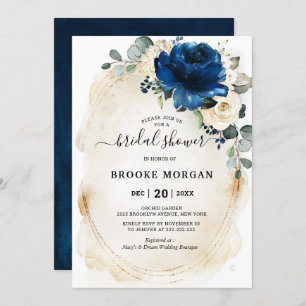 Convites Chá de panela de Rosa de Ivory de Champanhe Branc