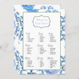 Convites Chá de panela de Rosas Blush Azul Chic Dusty