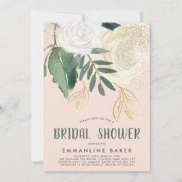 Convites Chá de panela de Rosas de Aquarela