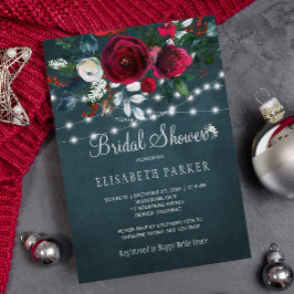 Convites Chá de panela de rosas de peônia de inverno russa