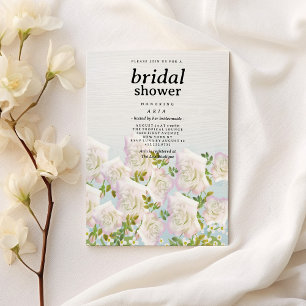 Convites Chá de panela de rosas de viseiras, cor-de-rosa, d