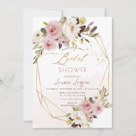 Convites Chá de panela de Rosas Rosa Dusty do ArtsApp H2