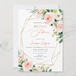 Convites Chá de panela de Rosas Rosa Rosa Blush do ArtsApp 