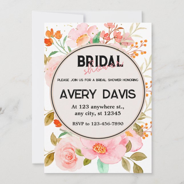 Convites Chá de panela de Rosas Vermelhas, Amarelas e Rosa (Frente)