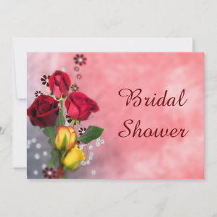 Convites Chá de panela de Rosas Vermelhas e Amarelas em Ch