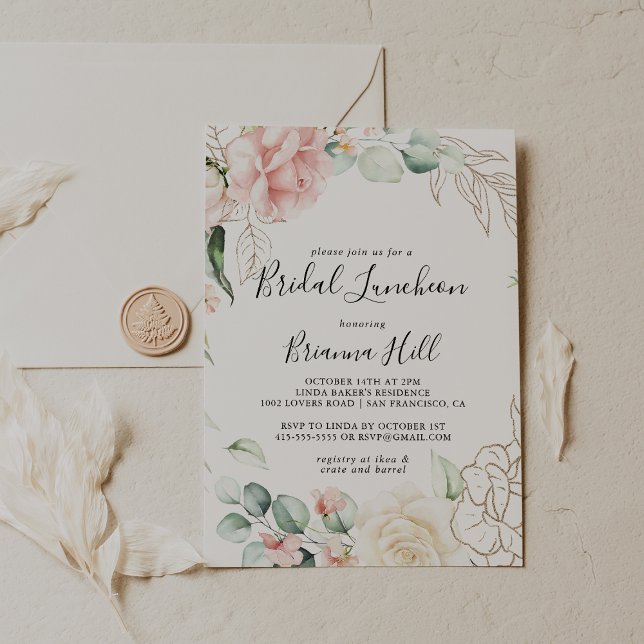 Convites Chá de panela de Roupa Bridal da Folhagem Verde Do (Criador carregado)