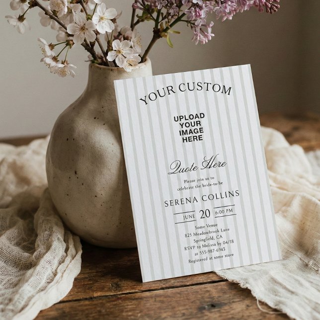 Convites Chá de panela de Sage de Imagem Personalizada de S (Criador carregado)