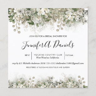 Convites Chá de panela de Sangue Branco da Watercolor