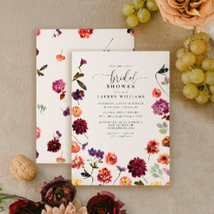 Convites Chá de panela de Script de Flores de Jardim de Que