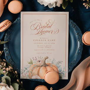 Convites Chá de panela de Script de Pumpkin Floral de Queda