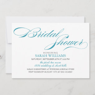 Convites Chá de panela de Script Elegante Aqua